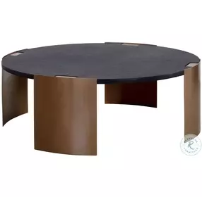 Gallus Carbon And Antique Brass Outdoor Cocktail Table