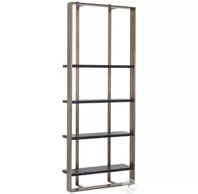 Dalton Black And Antique Brass Bookcase