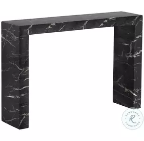 Axle Black Marble Console Table