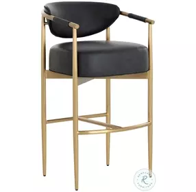 Heloise Bravo Black Bar Stool