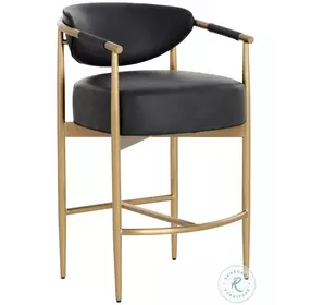 Heloise Bravo Black Counter Height Stool