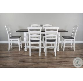 Hearthwood Haven White Carriage House Extendable Rectangular Counter Height Friendship Dining Room Set