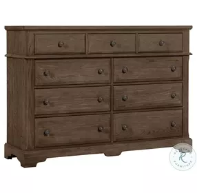 Heritage Cobblestone Oak 9 Drawer Dresser