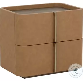 Rosalyn Cognac Small Nightstand