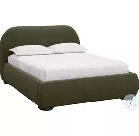 Selene Copenhagen Olive Queen Upholstered Low Profile Bed