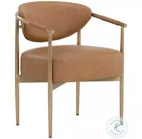 Heloise Milliken Cognac Dining Arm Chair