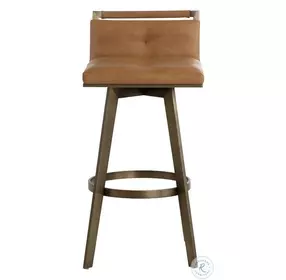 Stafford Milliken Cognac Swivel Bar Stool