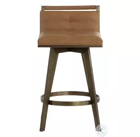 Stafford Milliken Cognac Swivel Counter Height Stool
