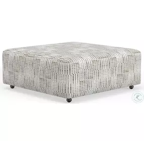 Kellen Ecru Castered Cocktail Ottoman