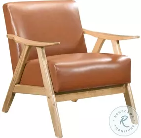 Damala Matt Brown And Natural Accent Chair