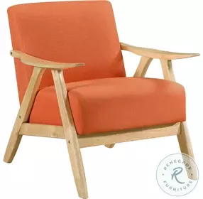 Damala Orange And Natural Accent Chair