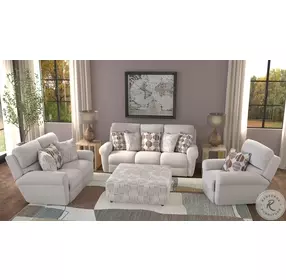 Kellen Ecru Lay Flat Power Reclining Living Room Set with Zero Gravity