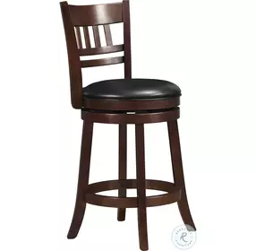 Edmond Black Slat Back Swivel Counter Height Chair