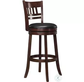 Edmond Black Slat Back Swivel Pub Chair