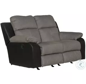 Felix Black And Granite Rocking Reclining 64" Loveseat
