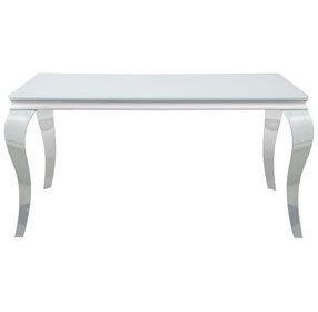 Carone White And Chrome 61" Dining Table
