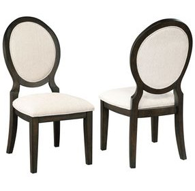 Twyla Cream and Dark Cocoa Side Chair Set of 2