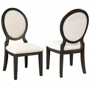 Twyla Cream and Dark Cocoa Side Chair Set of 2
