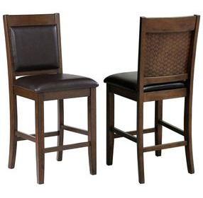 Dewey Brown and Walnut Counter Height Chair Set of 2