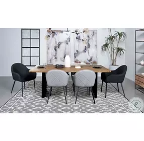 Bradshaw Natural Acacia And Black Rectangular Dining Room Set