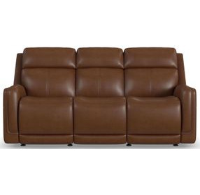 Alister Sedona Brown 82" Triple Power Glider Reclining Sofa with USB Charging and LED