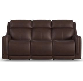 Alister Burnt Umber 82" Triple Power Glider Reclining Sofa with USB Charging and LED