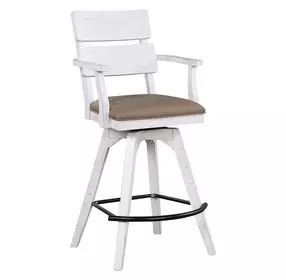 La Sierra Brown Double Panel Back Spectator Upholstered Barstool