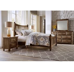 Maple Road Maple Syrup Scalloped Storage Panel Bedroom Set