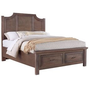 Maple Road Syrup Scalloped Storage Panel Bed