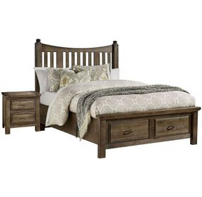 Maple Road Maple Syrup Slat Storage Poster Bedroom Set