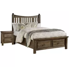 Maple Road Maple Syrup Slat Storage Poster Bedroom Set