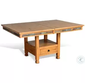 Maple Haze Beige 72" Extendable Rectangular Adjustable Height Storage Dining Table