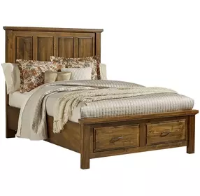 Maple Road Antique Amish King Mansion Storage Panel Bed