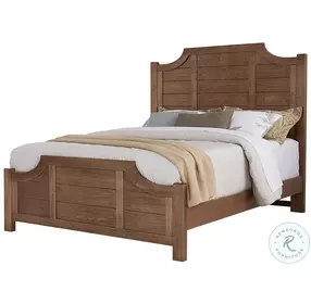 Maple Road Antique Amish King Scalloped Low Profile Bed
