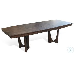 Rustic Refined Dark Brown 96" Extendable Rectangular Dining Table