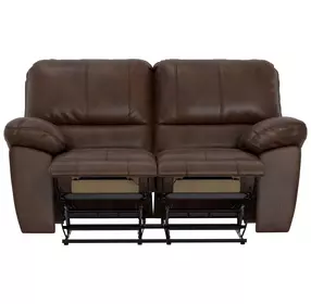 Stetson Walnut 65" Lay Flat Reclining Loveseat