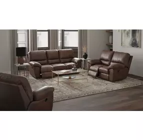 Stetson Walnut Lay Flat Reclining Living Room Set