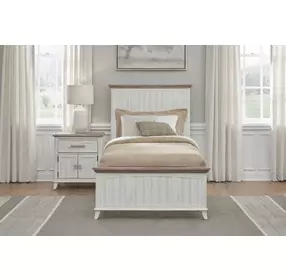 Beach Comber Weathered White And Sand Top Youth Panel Bedroom Set