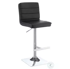 Bianca Black And Chrome Upholstered Adjustable Bar Stool Set of 2