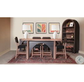 Golden Hearth Brown Arch Rectangular Counter Height Dining Table Set