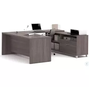 Pro-Linea Bark Grey U-Desk