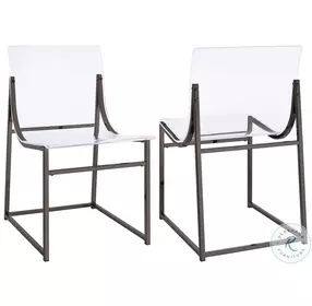 Adino Clear And Black Side Chair Set of 2