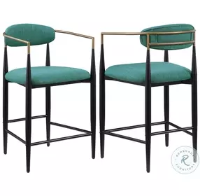 Tina Green Upholstered Counter Height Stool Set Of 2