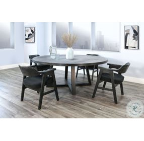Golden Hearth Black Mia Large Round Dining Room Set