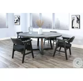 Golden Hearth Black Mia Large Round Dining Room Set