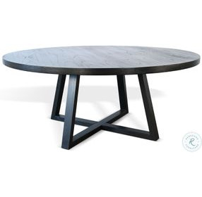 Golden Hearth Black Large 72" Round Dining Table