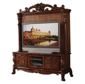 Dresden Cherry Oak 66" TV Stand with Back Panel