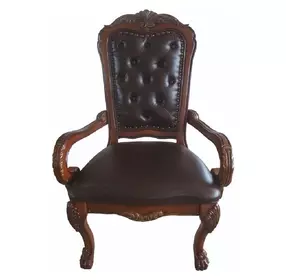 Dresden Brown Upholstered Executive Office Chair with Nailhead Trim