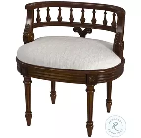 Hathaway Ivory And Antique Cherry Vanity Stool