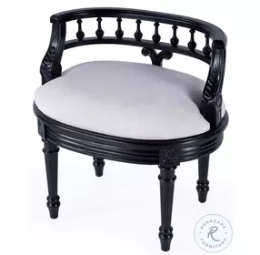 Hathaway Black Licorice Vanity Stool